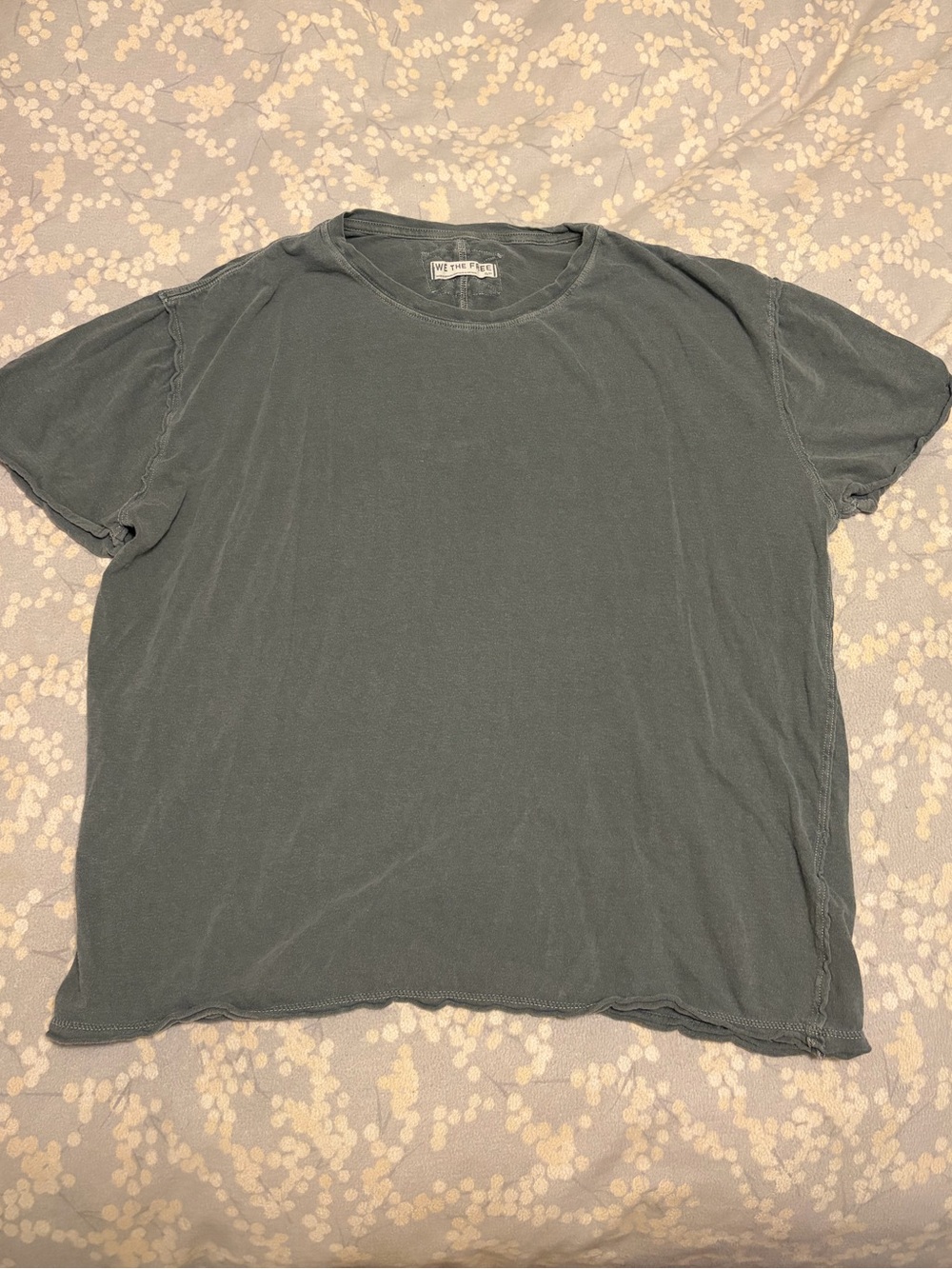 EUC We The Free Nina Short Sleeve Tee, Olive Leaves Green, Size Small - Picture 4 of 8